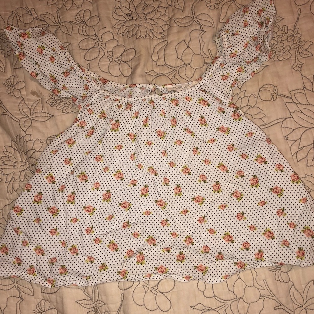 Floral and polka dotted crop top!